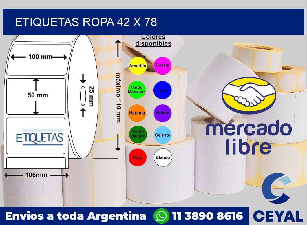 Etiquetas ropa 42 x 78