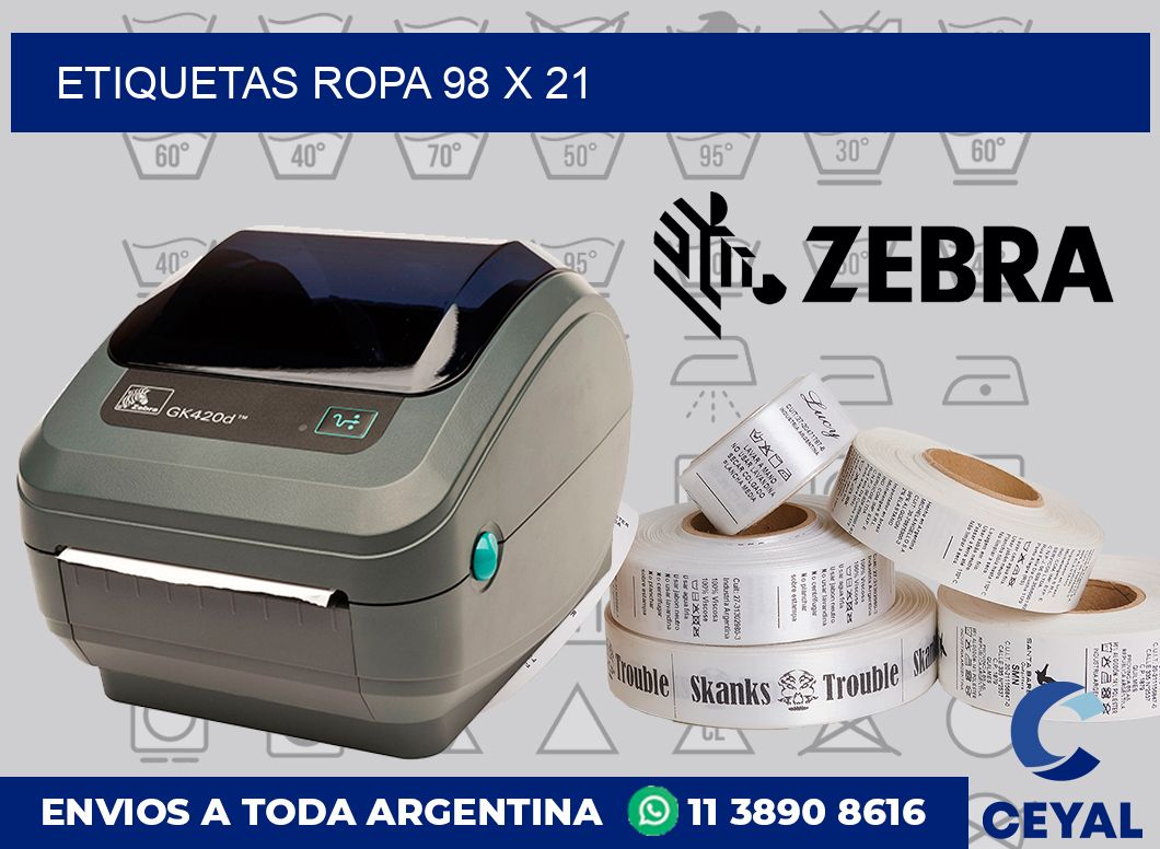 Etiquetas ropa 98 x 21