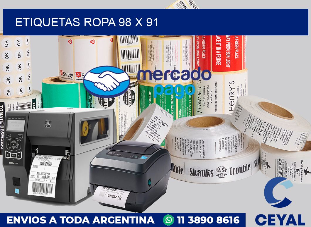 Etiquetas ropa 98 x 91