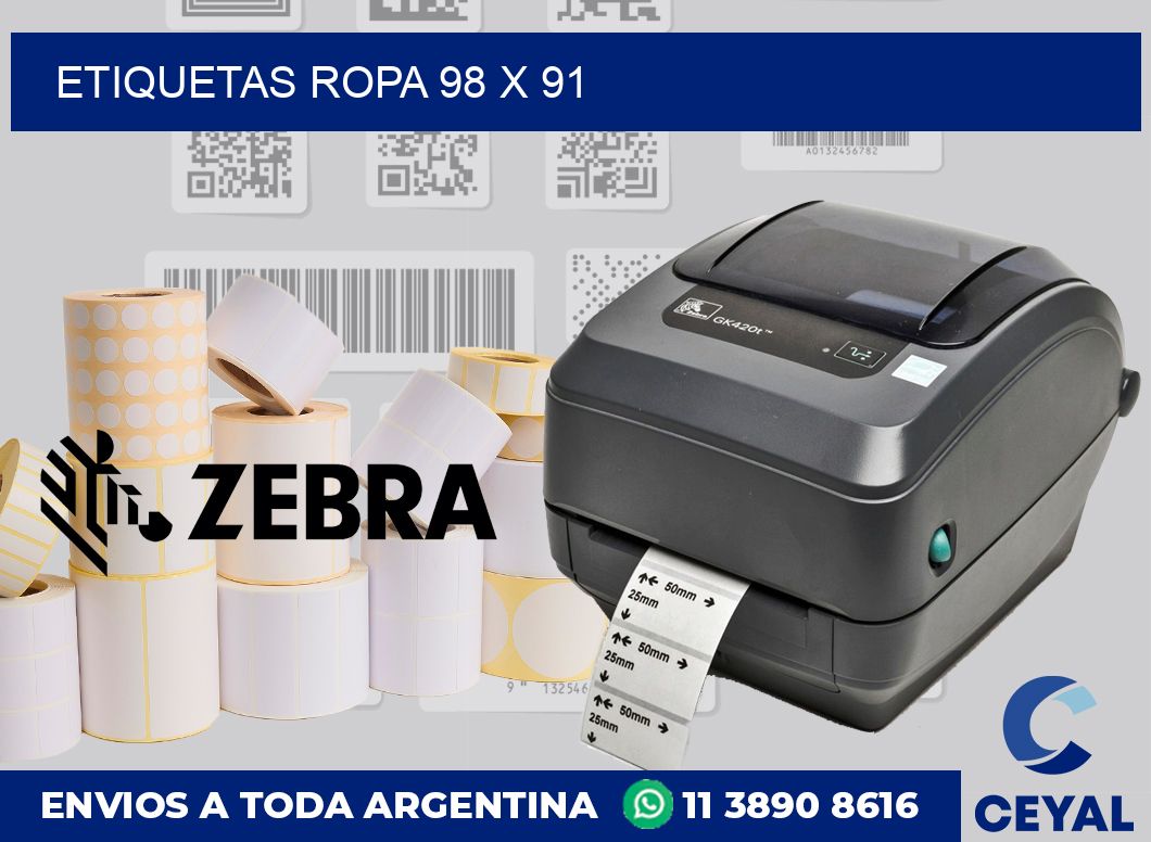Etiquetas ropa 98 x 91