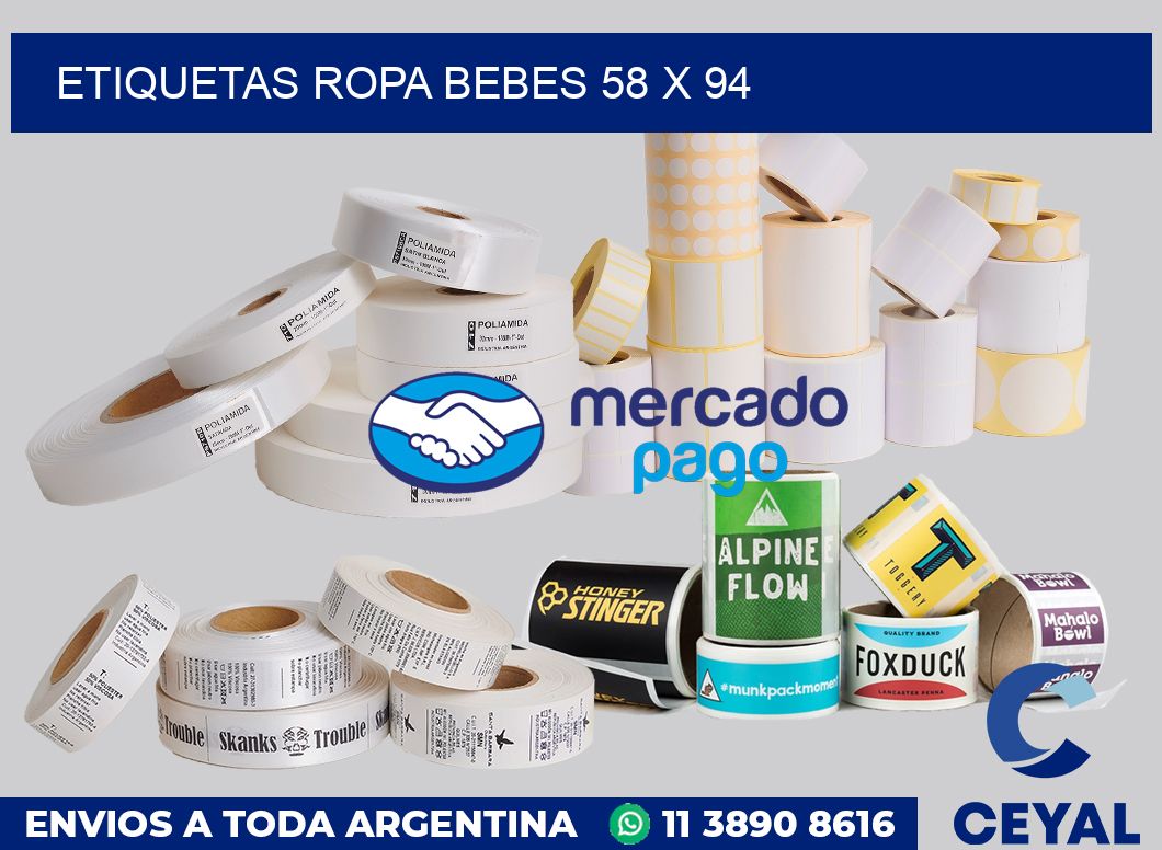 Etiquetas ropa bebes 58 x 94