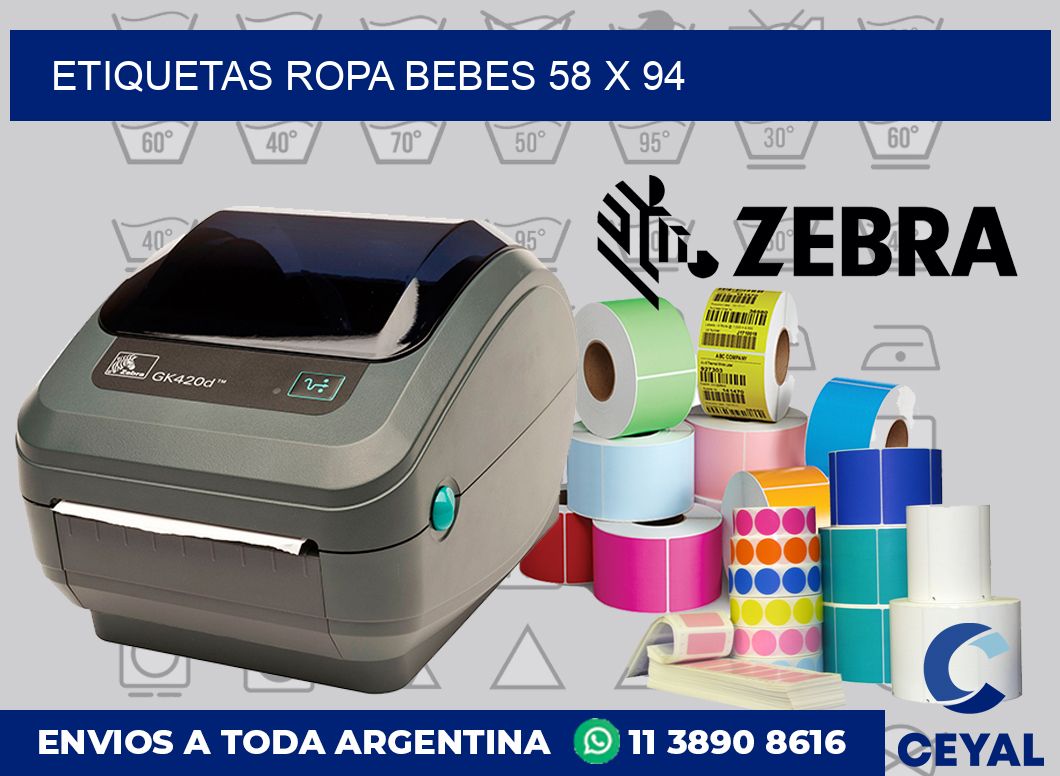 Etiquetas ropa bebes 58 x 94