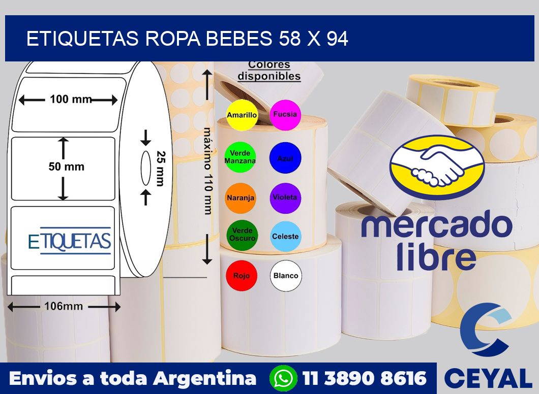 Etiquetas ropa bebes 58 x 94