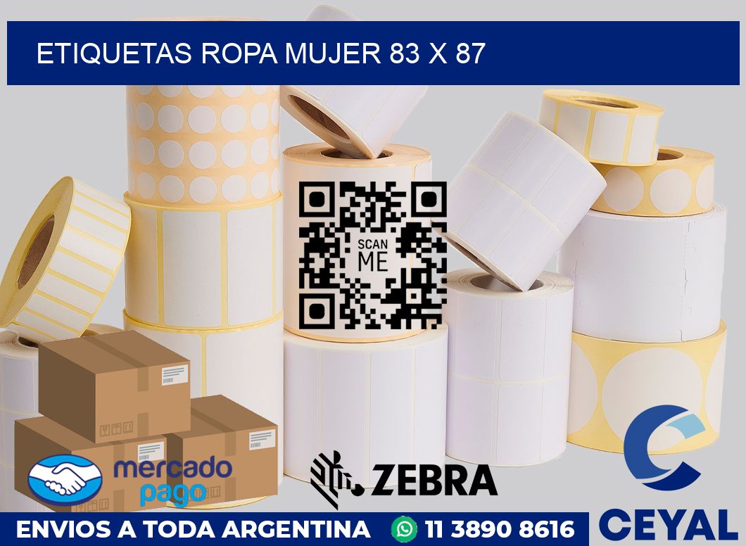 Etiquetas ropa mujer 83 x 87