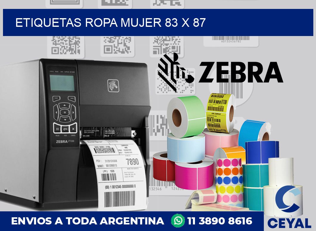 Etiquetas ropa mujer 83 x 87
