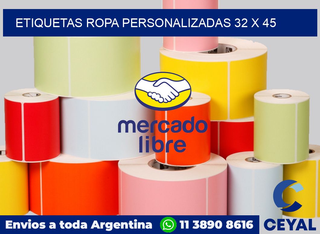 Etiquetas ropa personalizadas 32 x 45