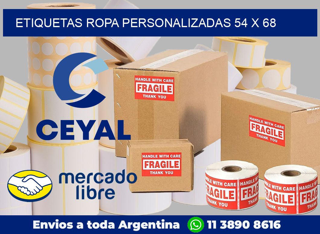 Etiquetas ropa personalizadas 54 x 68