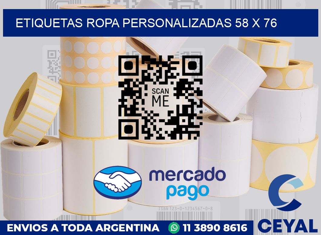 Etiquetas ropa personalizadas 58 x 76