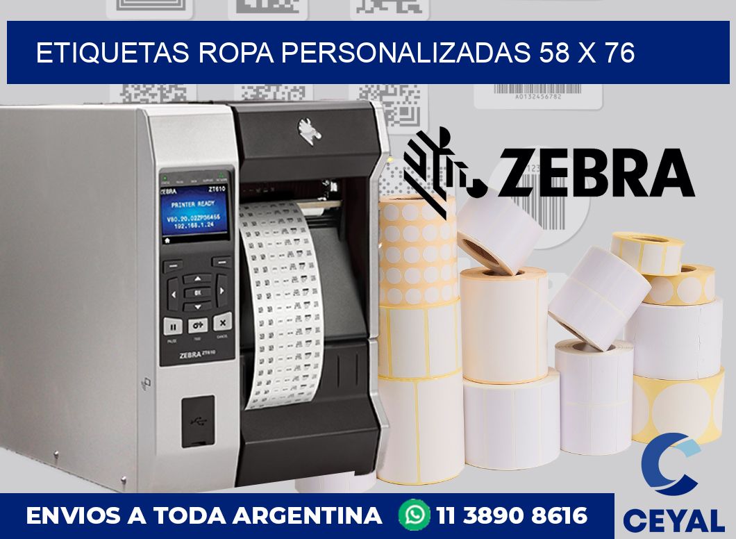 Etiquetas ropa personalizadas 58 x 76