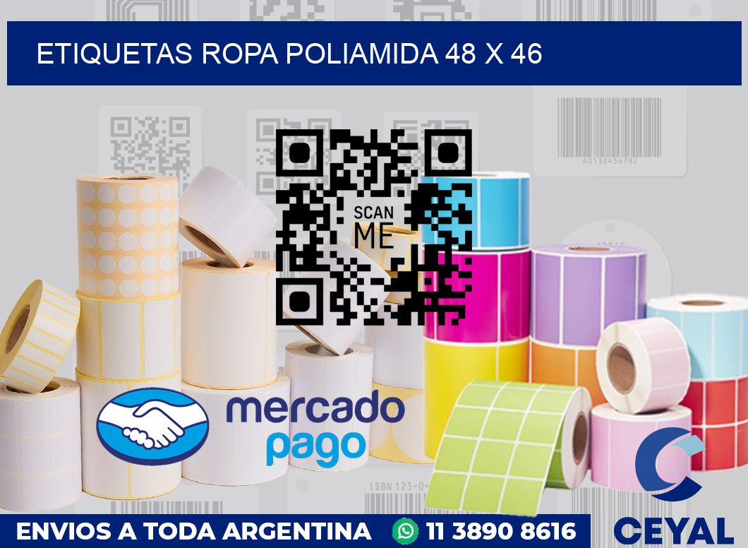 Etiquetas ropa poliamida 48 x 46