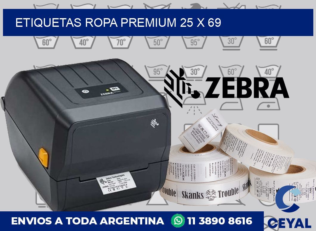 Etiquetas ropa premium 25 x 69