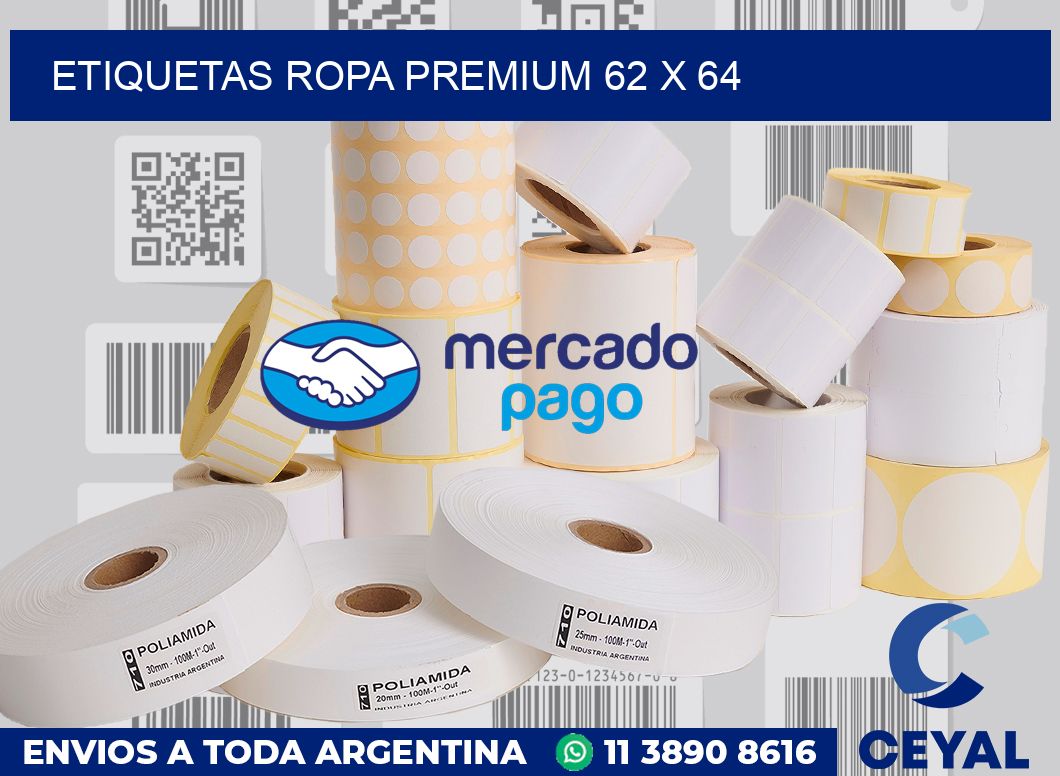 Etiquetas ropa premium 62 x 64