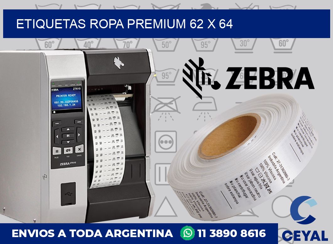 Etiquetas ropa premium 62 x 64