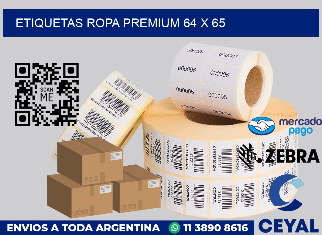 Etiquetas ropa premium 64 x 65