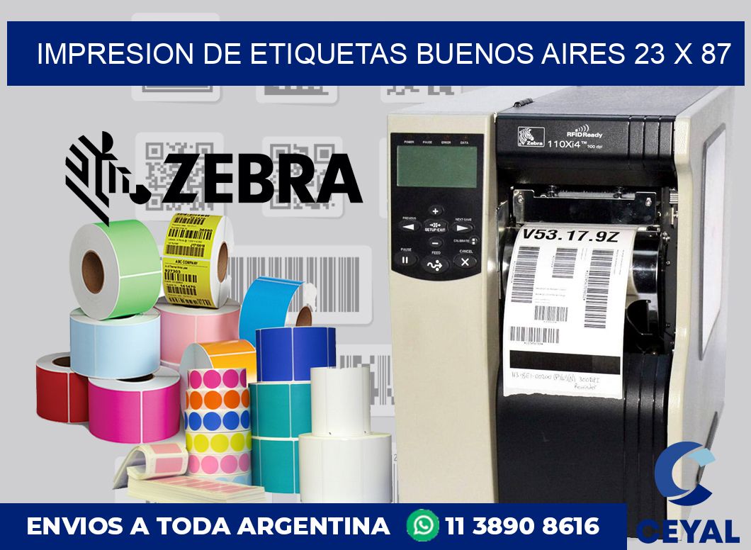 Impresion de etiquetas Buenos Aires 23 x 87