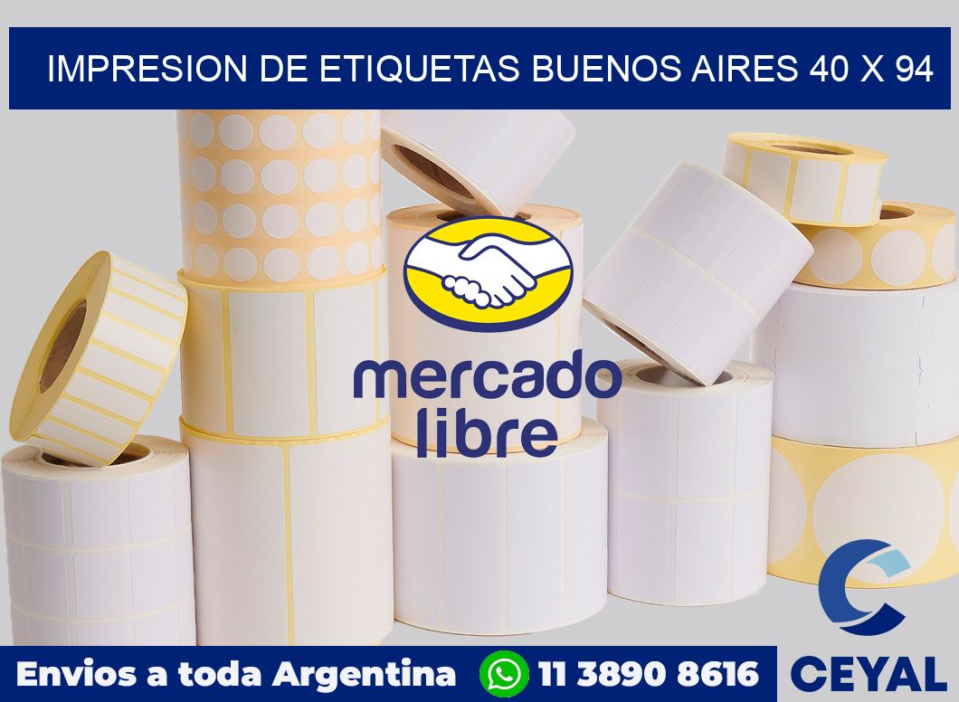 Impresion de etiquetas Buenos Aires 40 x 94