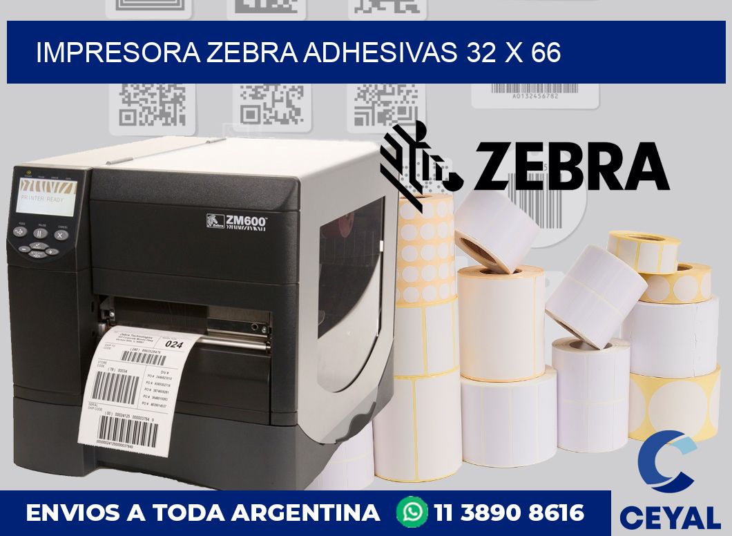 Impresora Zebra adhesivas 32 x 66