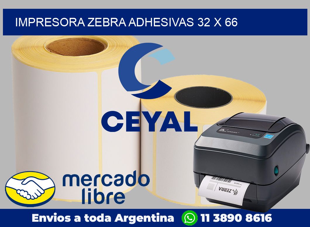 Impresora Zebra adhesivas 32 x 66