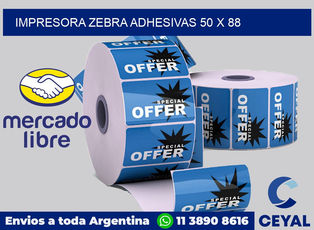 Impresora Zebra adhesivas 50 x 88