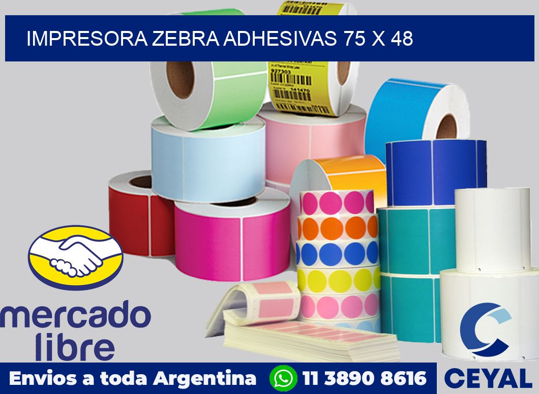 Impresora Zebra adhesivas 75 x 48