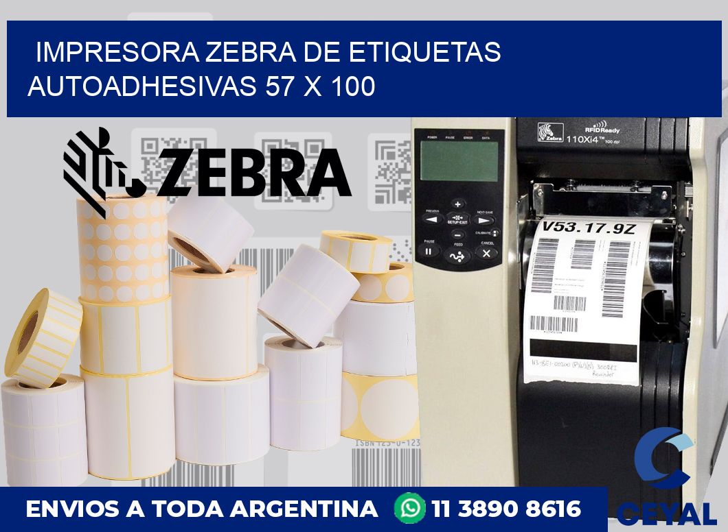 Impresora Zebra de etiquetas autoadhesivas 57 x 100