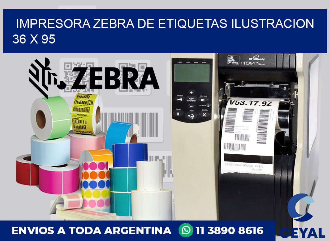 Impresora Zebra de etiquetas ilustracion 36 x 95