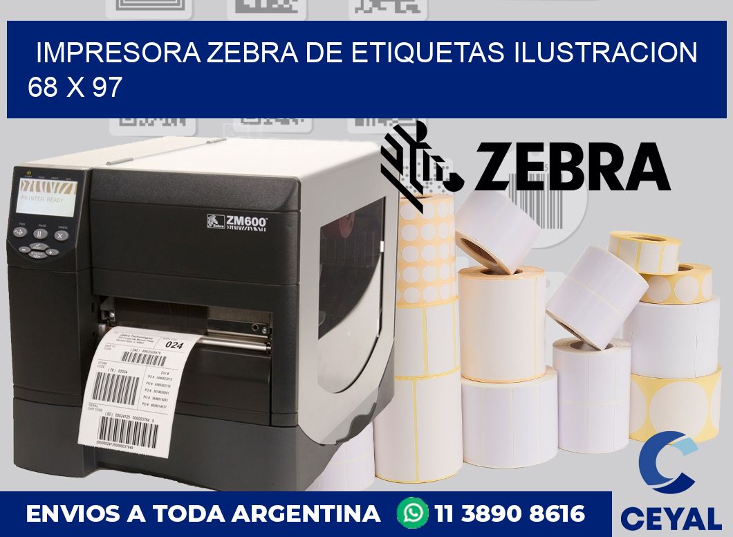 Impresora Zebra de etiquetas ilustracion 68 x 97