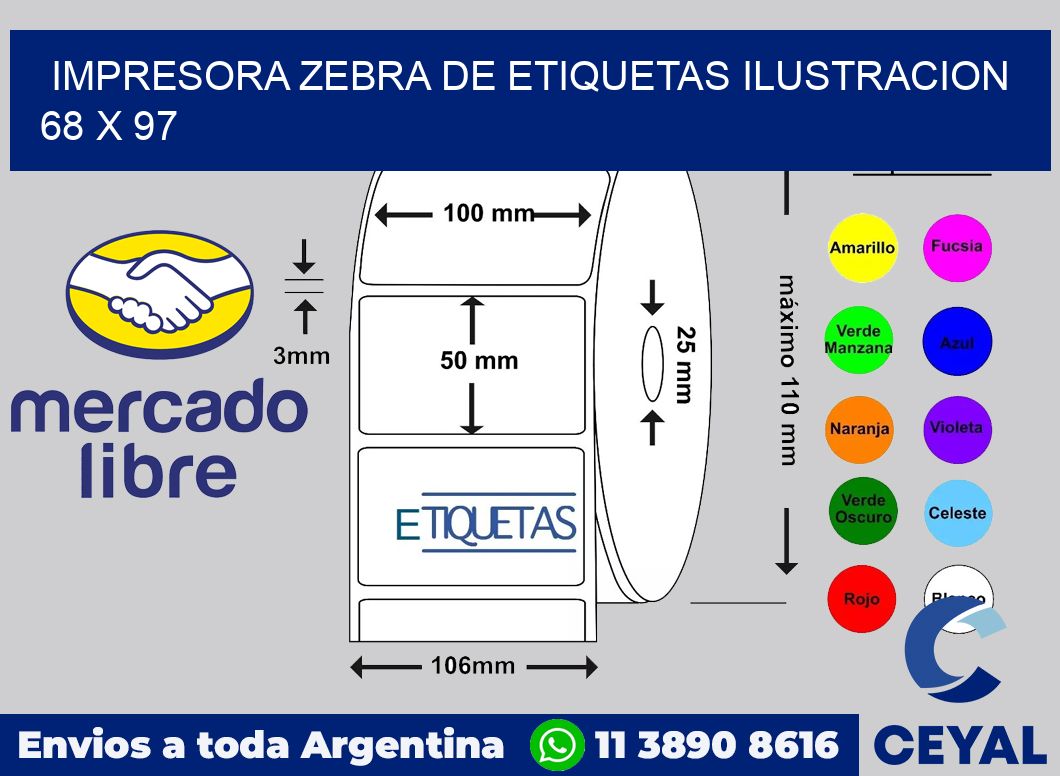 Impresora Zebra de etiquetas ilustracion 68 x 97