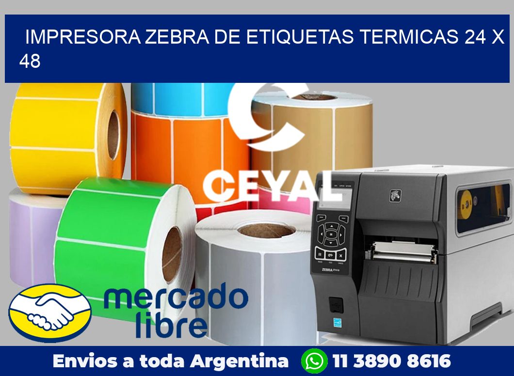 Impresora Zebra de etiquetas termicas 24 x 48