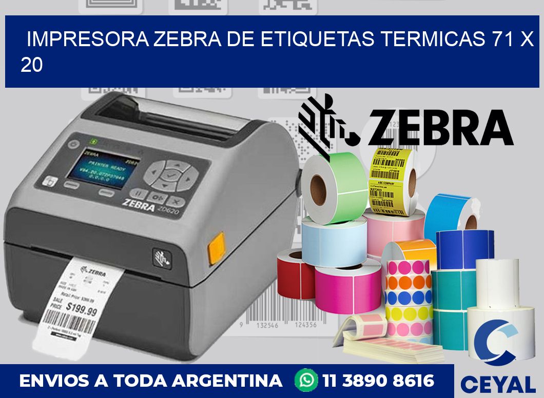 Impresora Zebra de etiquetas termicas 71 x 20