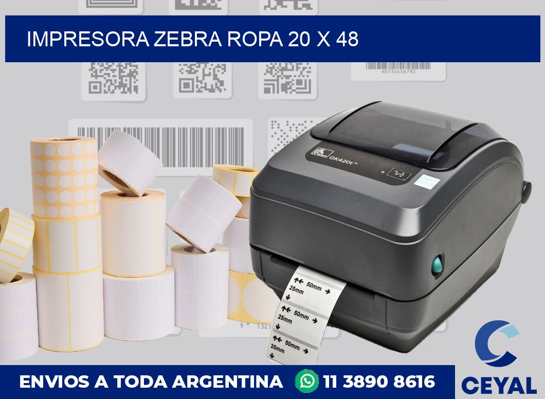 Impresora Zebra ropa 20 x 48