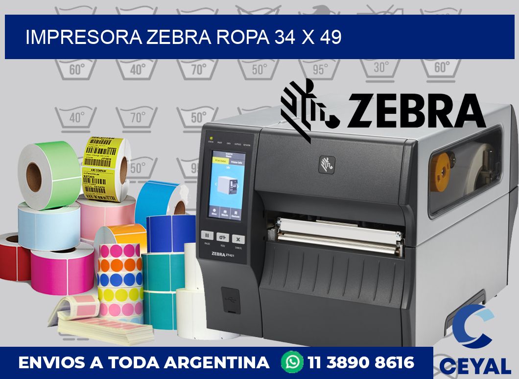 Impresora Zebra ropa 34 x 49