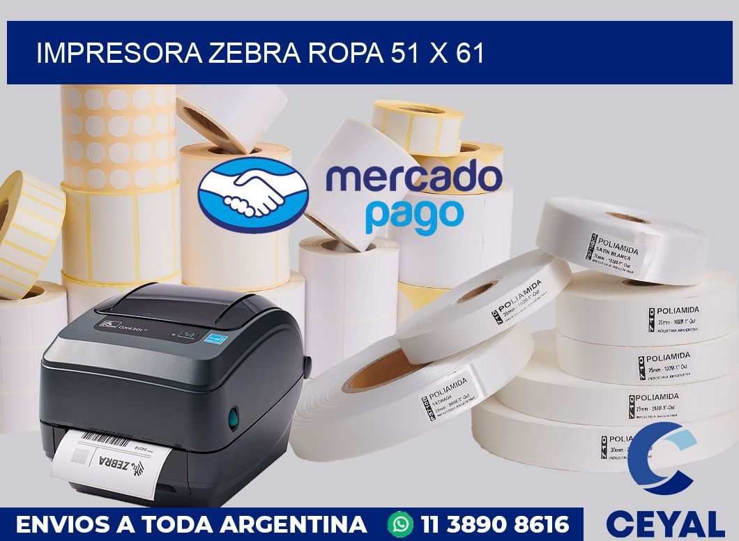 Impresora Zebra ropa 51 x 61