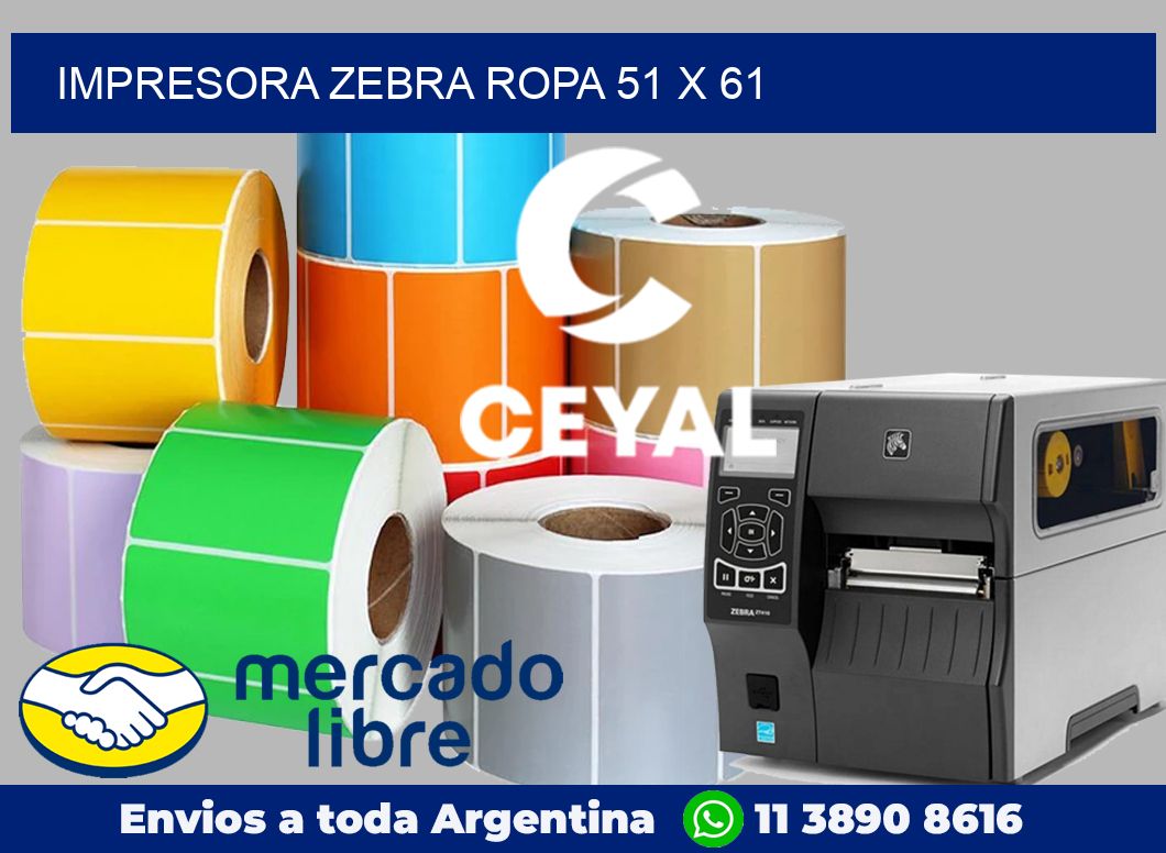 Impresora Zebra ropa 51 x 61
