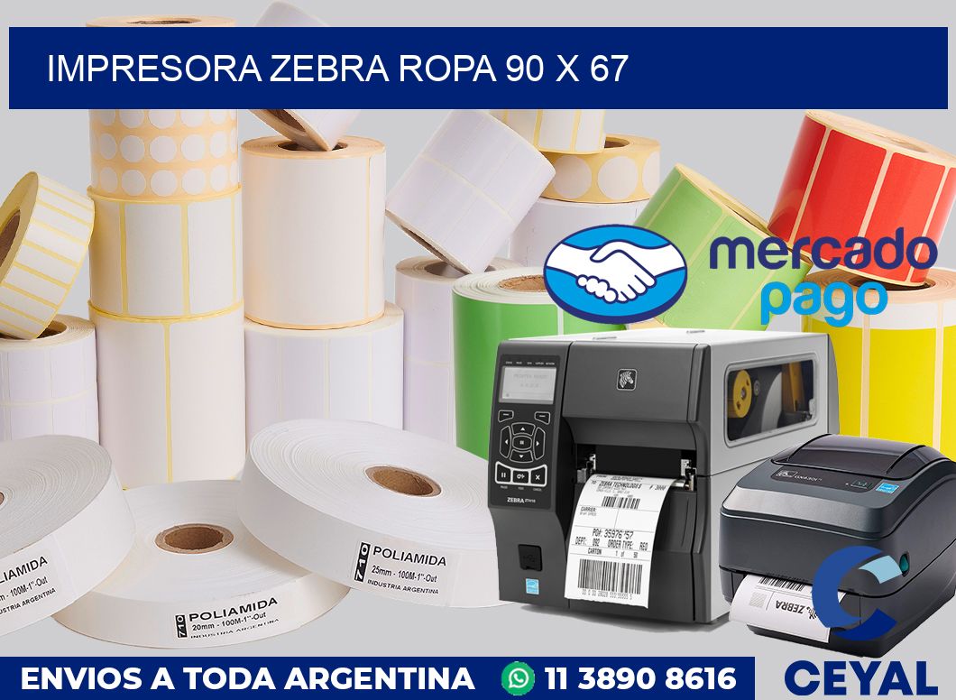 Impresora Zebra ropa 90 x 67