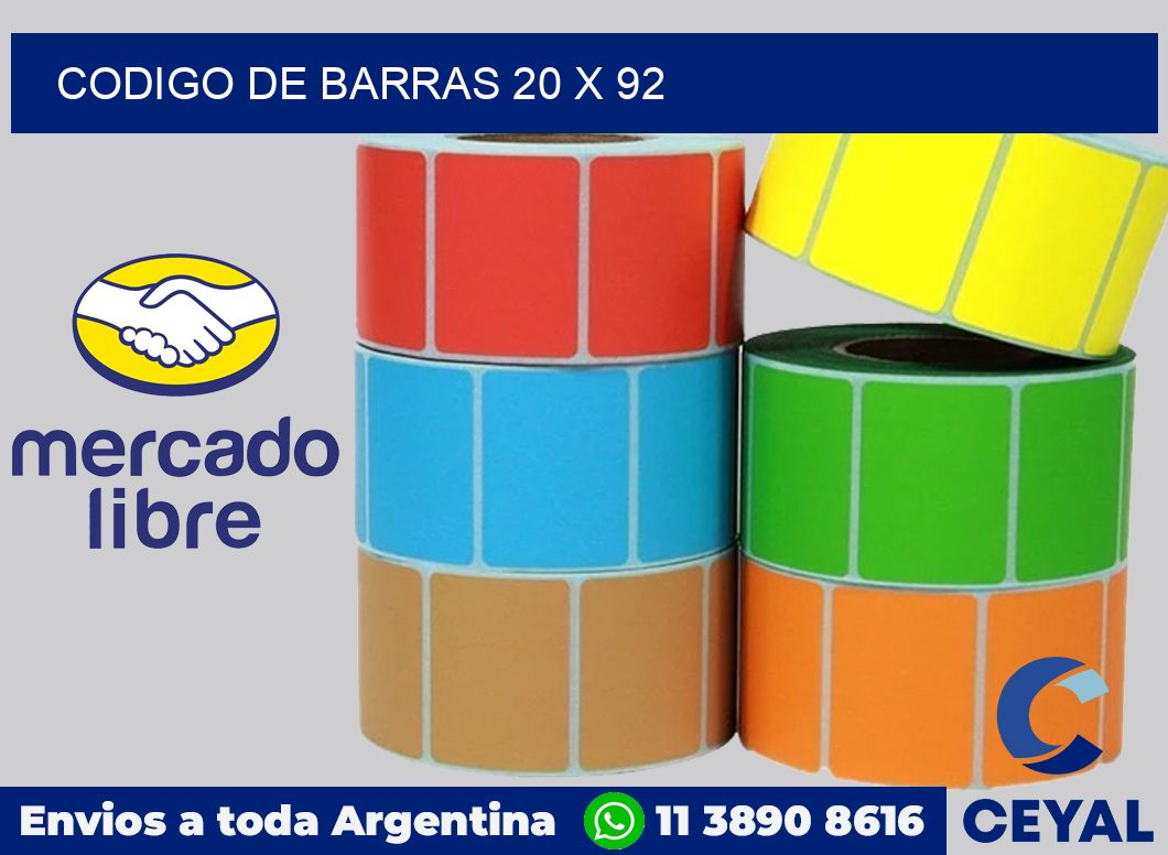 codigo de barras 20 x 92