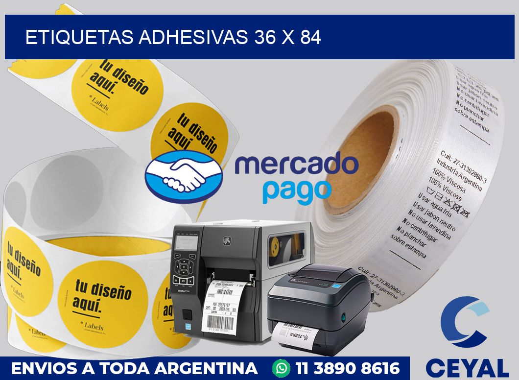 etiquetas adhesivas 36 x 84