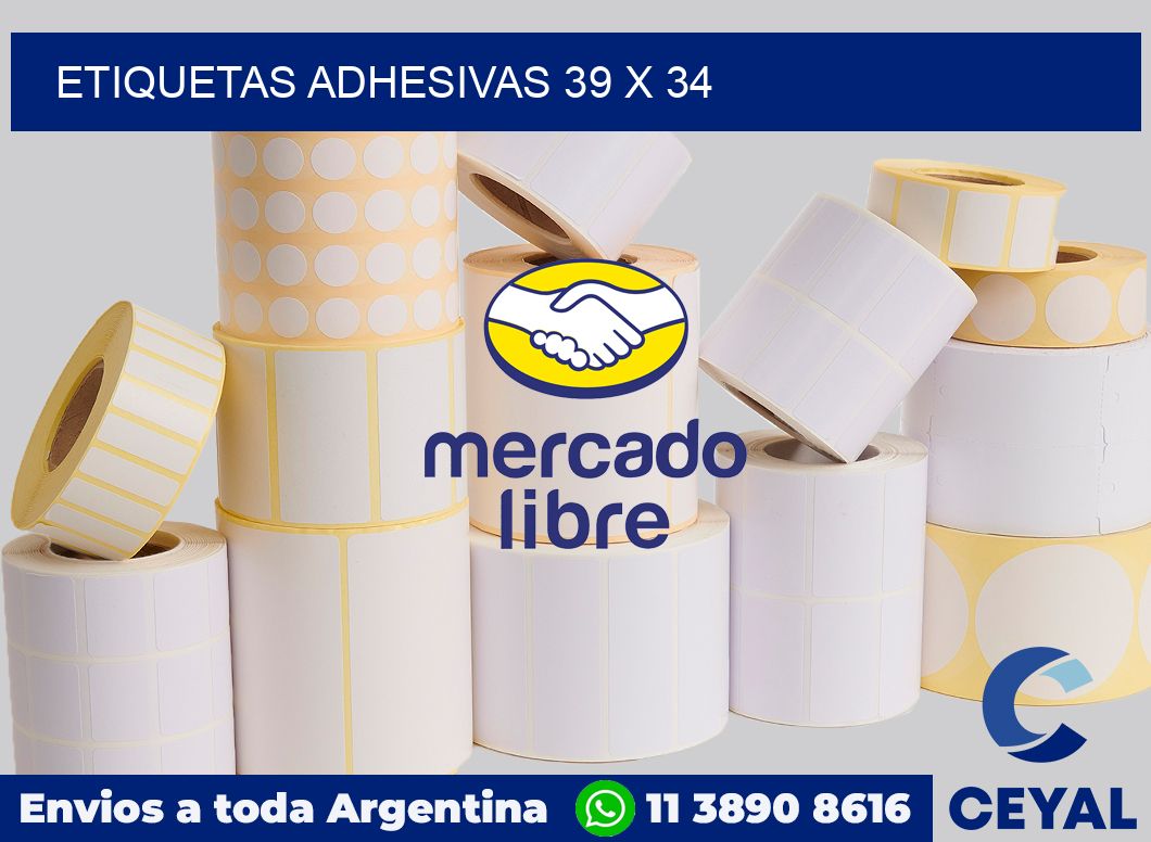 etiquetas adhesivas 39 x 34