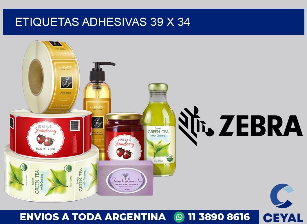 etiquetas adhesivas 39 x 34