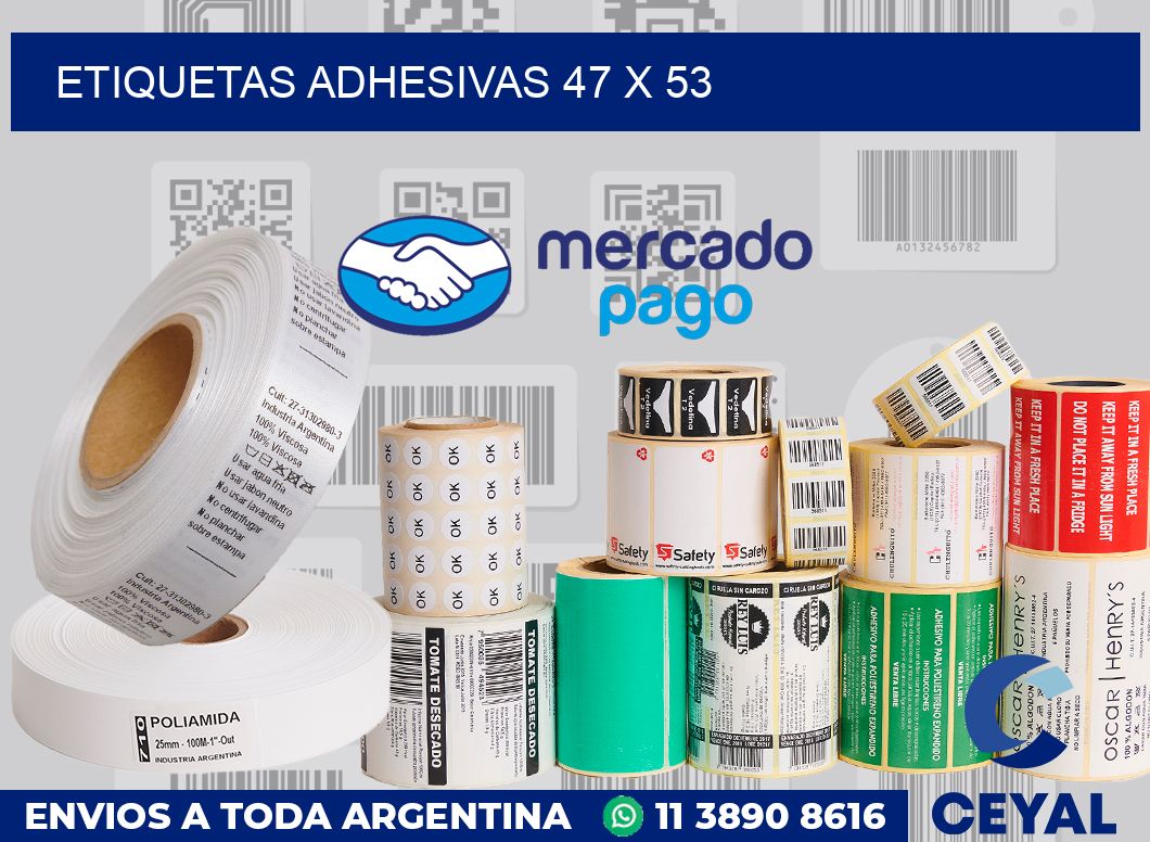 etiquetas adhesivas 47 x 53
