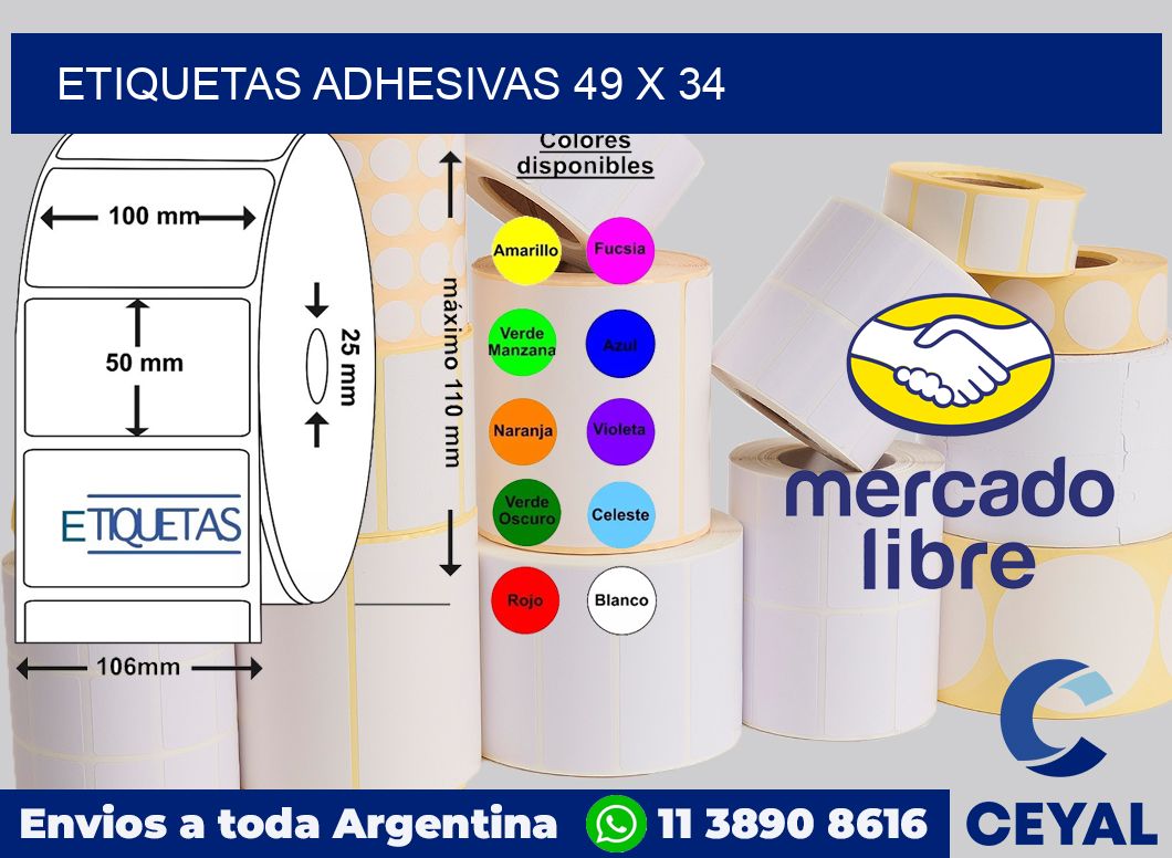 etiquetas adhesivas 49 x 34