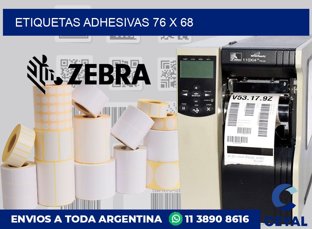 etiquetas adhesivas 76 x 68