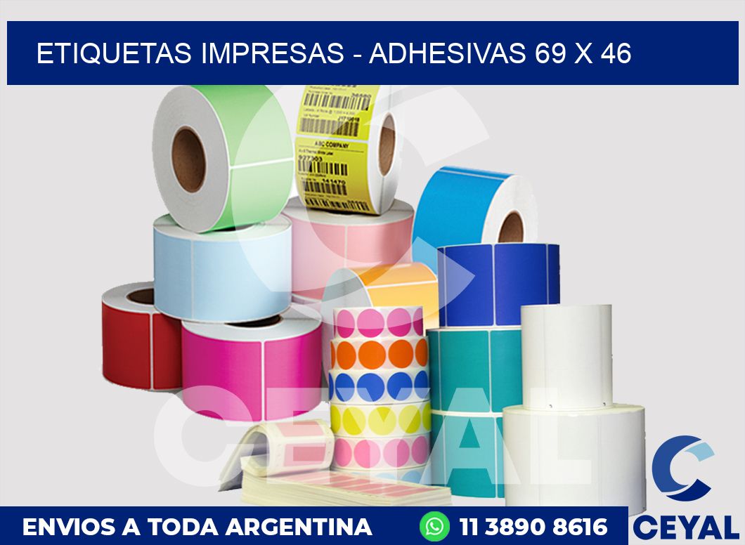 etiquetas impresas - Adhesivas 69 x 46