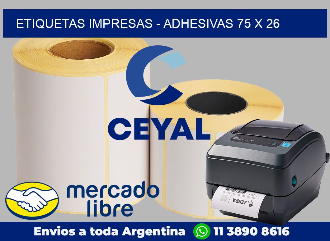 etiquetas impresas – Adhesivas 75 x 26