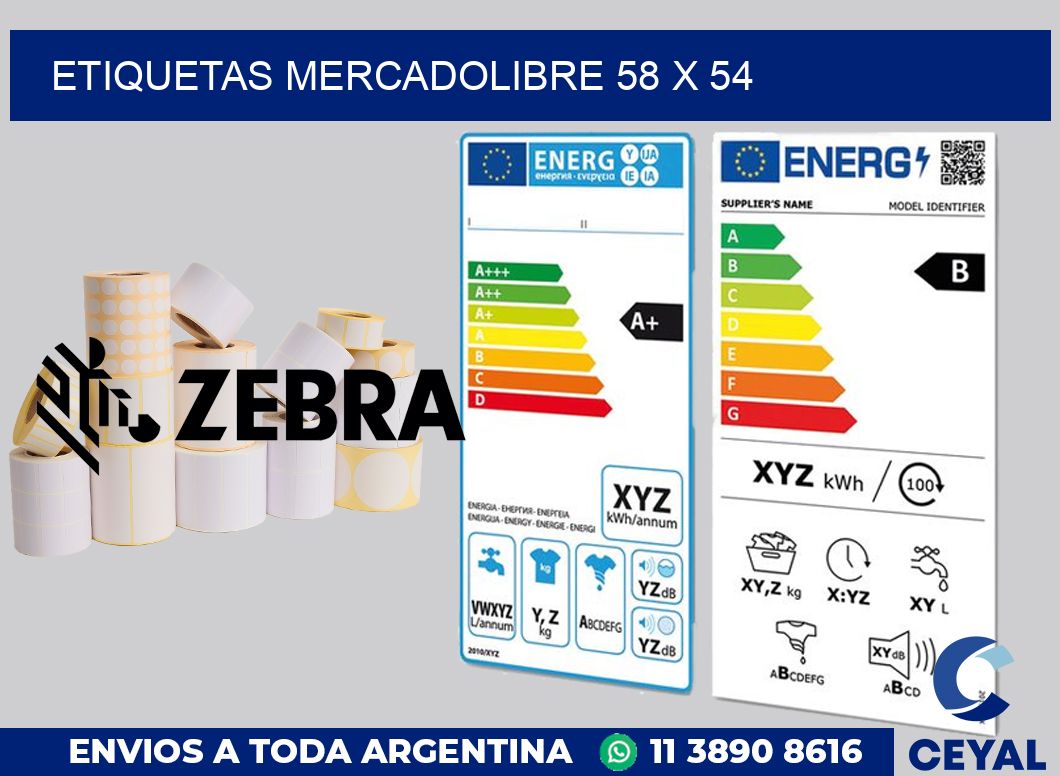 etiquetas mercadolibre 58 x 54