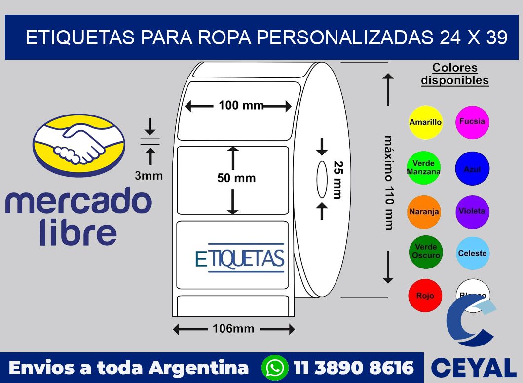 etiquetas para ropa personalizadas 24 x 39