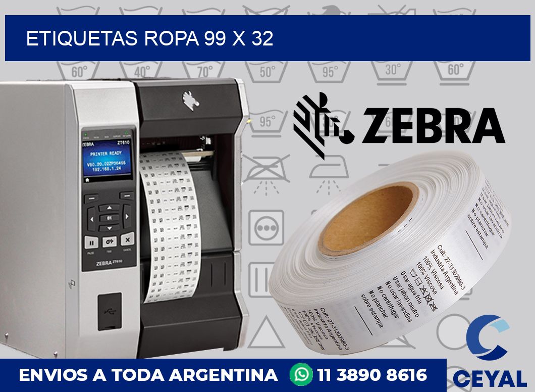 etiquetas ropa 99 x 32