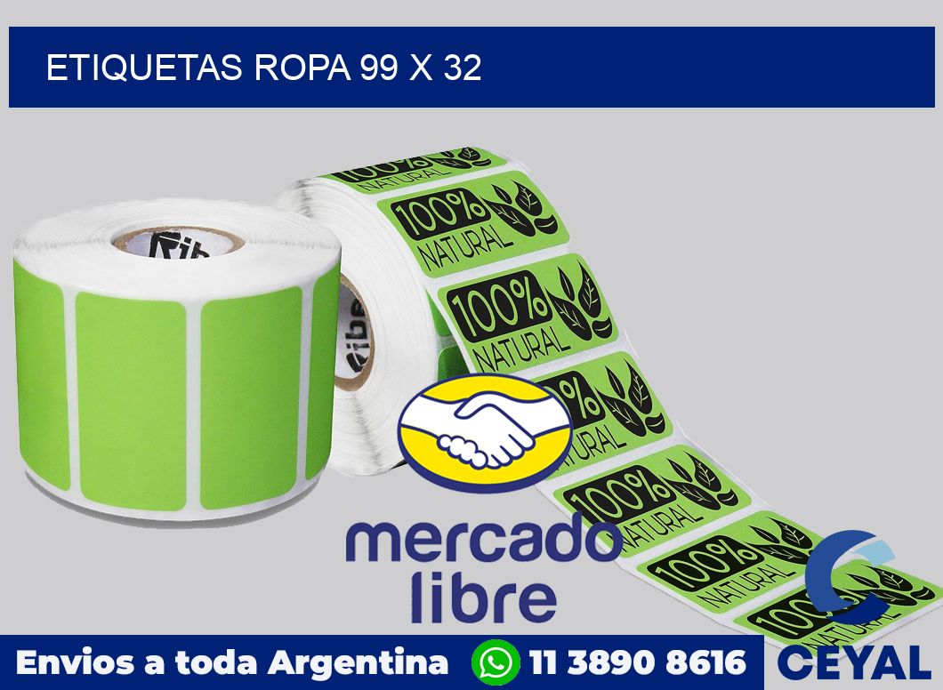 etiquetas ropa 99 x 32