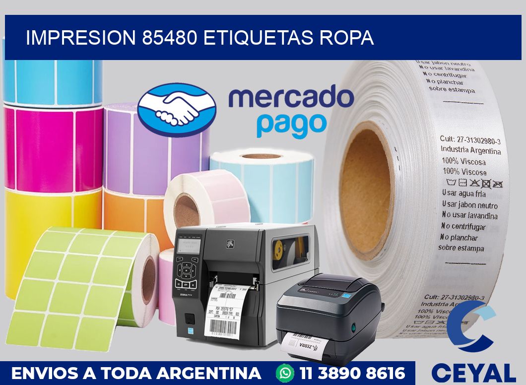 impresion 85480 etiquetas ropa