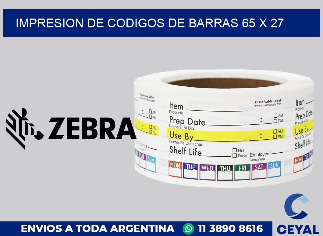impresion de codigos de barras 65 x 27